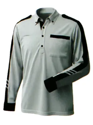 長袖ポロシャツ グレー